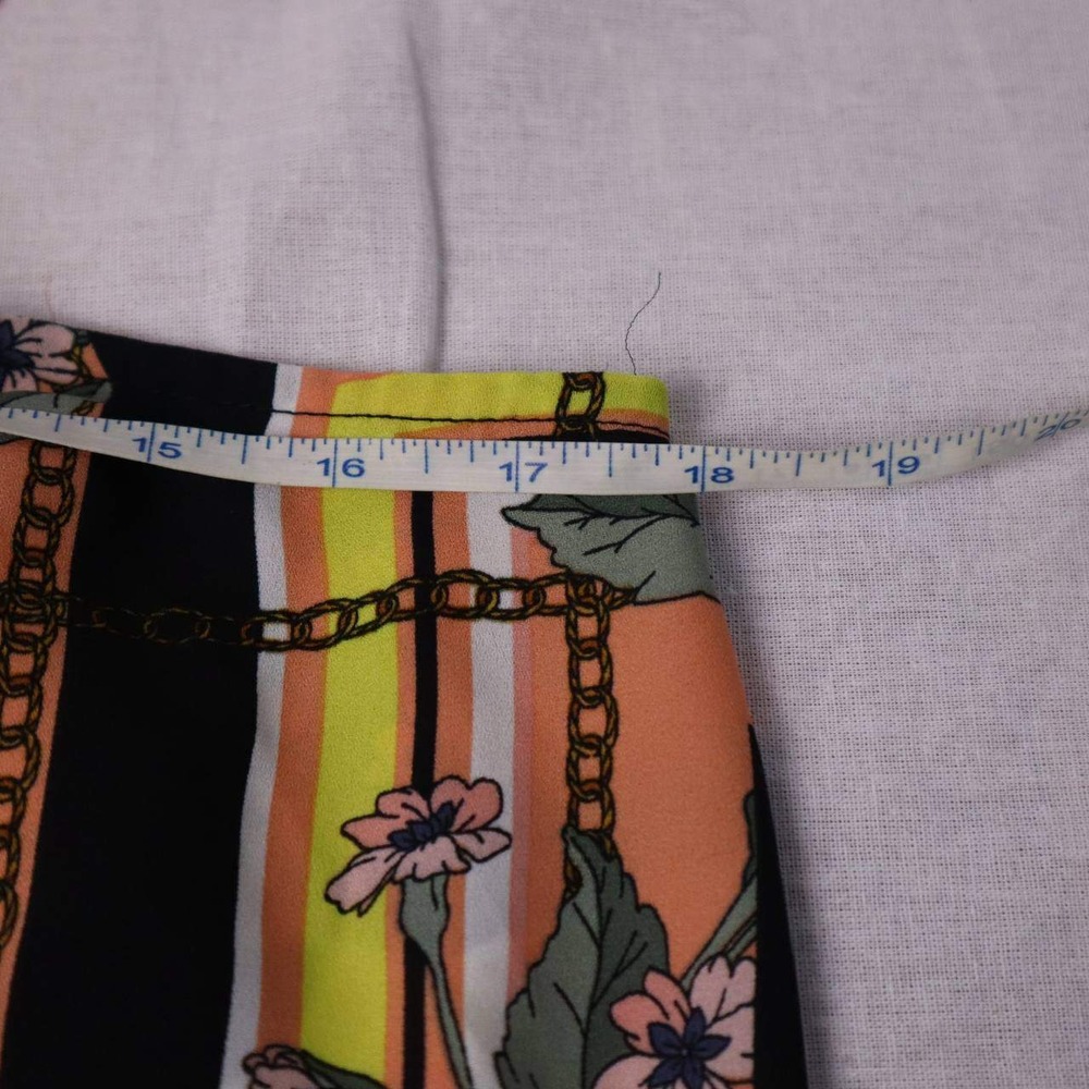 Nanette Lepore Womens Scarf Print Handkerchief Hem Midi Dress Orange Black Sz 10 - Picture 3 of 6